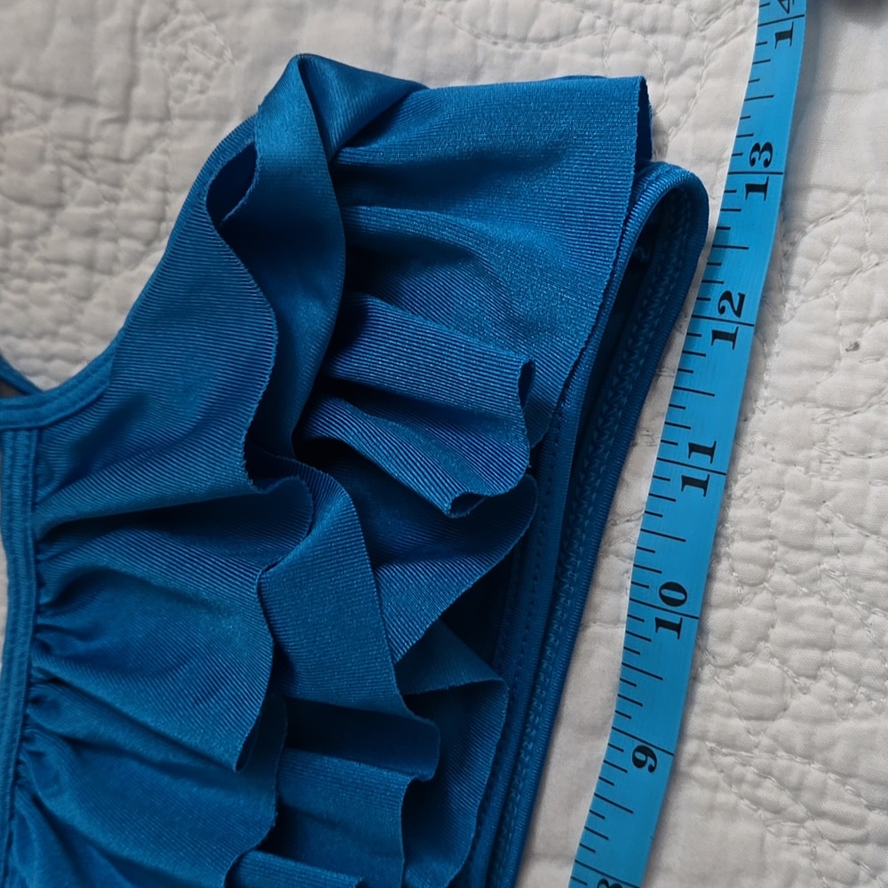 Kids Blue Ruffled Bikini Set - Picture 3 of 4